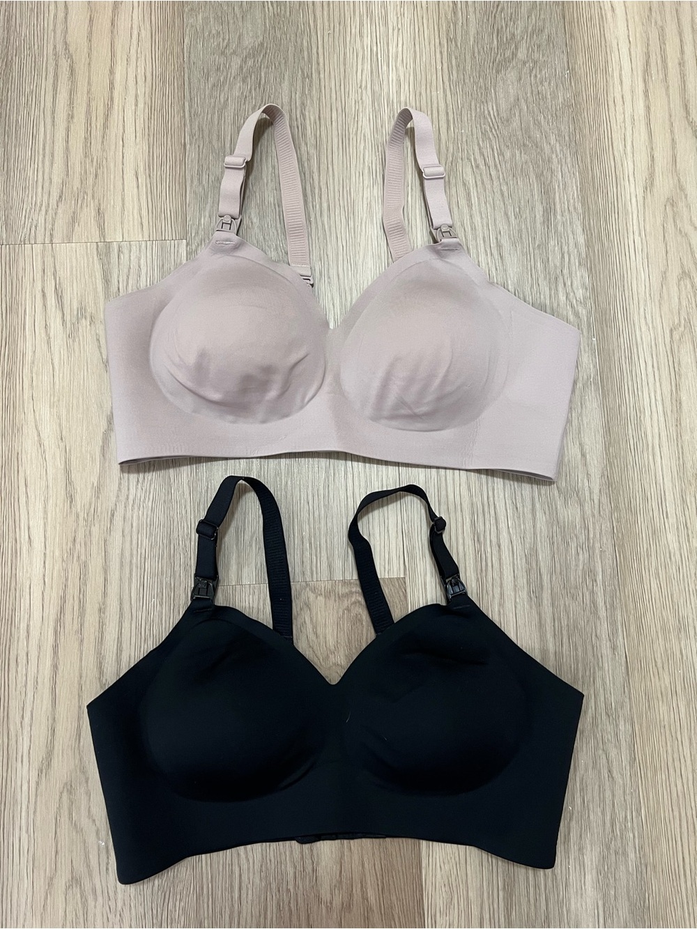 Momcozy Nursing Bra Bundle Black Beige Seamless Wireless Maternity L/XL